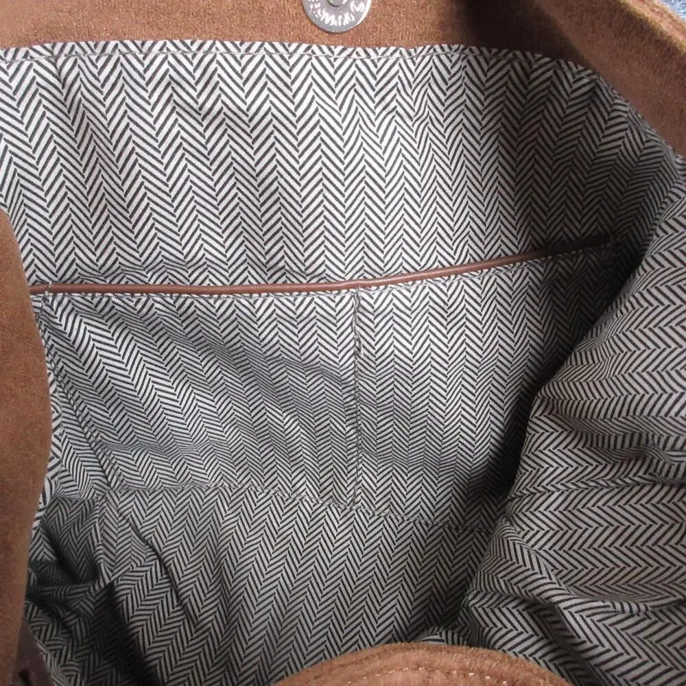 Moda Luxe Hobo Bag Womens Medium Tan Suede Faux Leather Magnetic Closure